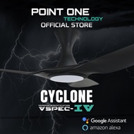 Cyclone VSPEC-IV (46"/52") Carbon Black // Built-in SMART Ceiling Fan by Point One Technology