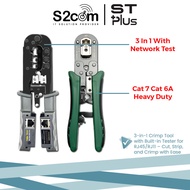 4P 6P 8P Network Crimping Tool Strip Cut Crimp 3-in-1 with Built-in Mini Cable Tester Multifunctiona