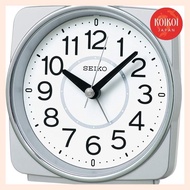 Seiko Clock desktop clock, silver metallic, body size: 10.8×11.0×6.0cm, alarm clock, radio-controlled, analog KR335S
