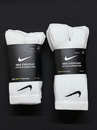 Nike Everyday Cotton Cushioned White Crew Socks 白襪 中筒襪 藍球襪 運動襪 (Japan Version 日版) (包平郵 Free local ma