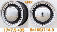 ล้อแม็กใหม่ - APEX ขอบ17 ( 17 x 4รู100/114.3 ) หน้ากว้าง 7.5 X 7.5 ET35/35 - งาน KAYS -  ส่งฟรี Kerry Express- รบกวนสอบถามทางแชทก่อนคลิกสั่งซื้อ