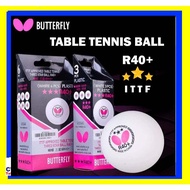 BUTTERFLY 3-STAR R40+ NEW PLASTIC TABLE TENNIS BALL PING PONG BALL )