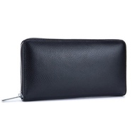 Mens RFID Long Wallet Genuine Leather Zipper Card Holder Purse Clutch Handbag