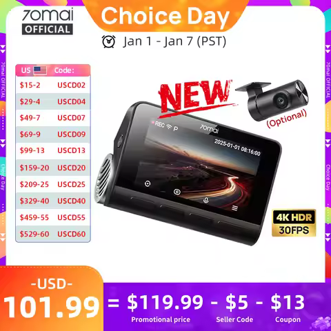 New 70mai Dash Cam A810S 4K HDR GPS ADAS Auto Record Dual-Channel Motion Detection 4G LTE Support Ca