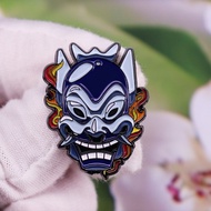 Bros Pin Enamel Desain Pangeran Zuko Blue Spirit Kabuki Untuk Hadiah