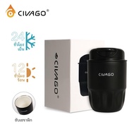 CIVAGO（10oz/300ml）Ceramic liner Stainless Steel Coffee Mug With Lid Vacuum Flask Convenient travel c