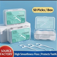 EzLife 50/200PCS Dental Floss Picks with Ergonomic Handle, Easy to Use, 1 Box