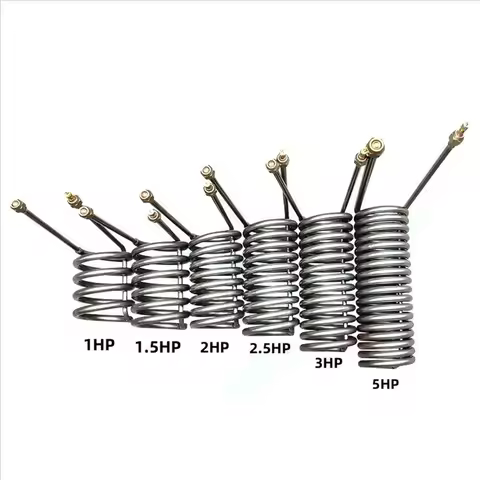 1HP 1.5HP 2HP Titanium Tube Coil Evaporator Aquarium Chiller Heat Exchanger Fish Tank in Seafood Pon