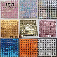 JQD Sequin Panel Wall Decor, Silver Gold PET Sequin Backdrop,  Round Glitter Photo Backdrop Wedding