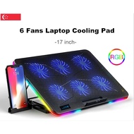 SG Local 6 Fans RGB Laptop Cooling Pad Gaming Laptop Cool Pad with 7 Level Adjustable Height Stand for 12-17 Inch Laptop