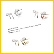 ML Korean Local Stock HAESOOL GME48 Twin Pearl Elegant Open Hoop Earring Available via ML Proxy Buy