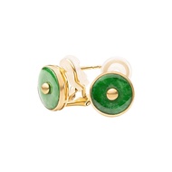 [Clearance] FAR EAST 9K/375 Yellow Gold Round Jade Earrings