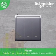 Pieno 3 Gang 1 Way Switch W Neon Indicator/ E8233L1N_Ls Schneider