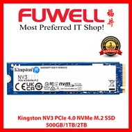FUWELL - Kingston NV3 (500GB / 1TB / 2TB )PCIe 4.0 NVMe M.2 SSD [3 Years Local Warranty]