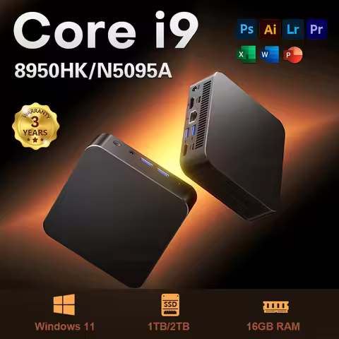 2025 New Dual Mini PC Computer Win 11 Pro Core i9 8950HK N5095A PC Gamer 16GB DDR4 512GB 4K HD Type 