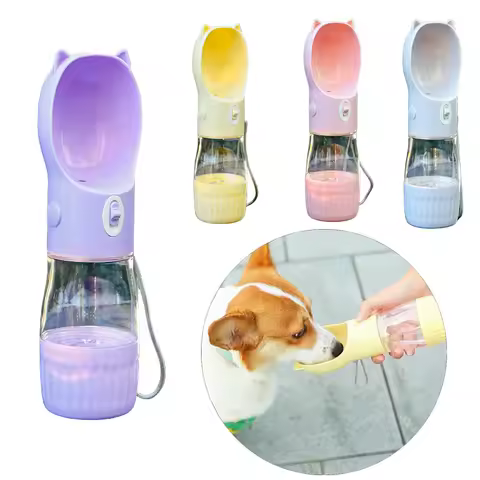 Dog Water Bottle Portable Puppy Drinking Food Feeder For Small Medium Dogs Cats Outdoor Leak Proof C