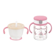 เซตแก้วฝึกดูดและแก้วหลอดดูด AQ Straw training mug & Clear straw bottle mug R Richell