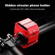JOHORSE Bicycle Mobile Phone Rack Ring Shape Aluminum Alloy Phone Holder Shockproof Bike Cellphone Mount Stand Use For Brompton 3Sixty Pikes Royale Camp Crius Trifold Folding Bike