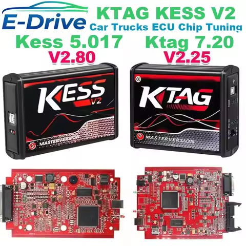 KTAG V7.020 V2.25 Red PCB Red European ECU Programmer Unlimited Points Networkable Online KESS V5.01