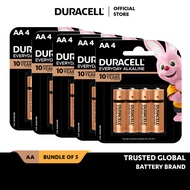 [Bundle of 5] Duracell Everyday Alkaline AA/AAA Batteries, 4s