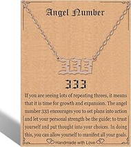 Angel Number Necklace For Women,Dainty Gold Plated Number 000 1111 111 222 333 444 555 666 777 888 9
