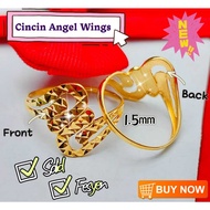 Wing Sing Cincin Angel Wings Fesyen Tulen Padu Emas 916 / 916 Gold Fashion Solid Ring 天使的羽翼戒指