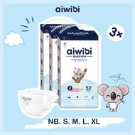 【HOT】Aiwibi Premium Natural Diapers Tape Pants - NB/S/M/L/XL (3 Pack)
