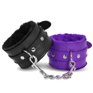 Adjustable Handcuffs Ankle Bracelets SM Adult Plush PU Leather Bondage Fetish Handcuffs Kit Cuff Res