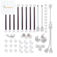 5 Pin LED Strip Connector Kit White Plastic for 12Mm RGBW LED Strip Connection Include T Shape 5 Pin