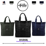 ALFA - Tas JingJing Unisex / Tote Bag Pria Wanita RUBIK Dengan Compartement Laptop up 15"