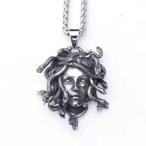 Collier Femme Medusa Pendant Gothic Ancient Greek Snake Necklace Para Hombre Femme Cadeau