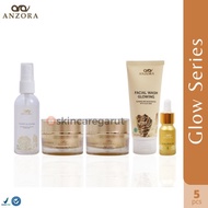 Anzora Glow Series Paket Cream Pencerah Glowing Skincare Kulit Anti