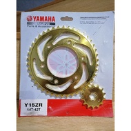 Y15 SPROCKET GOLD 42 14  / Y15 SPROCKET SET YAMAHA