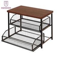 【rvb mall】Standing Shelf with Drawer Kitchen Storage Rack for Fruits Vegetables Microwave Oven Pots 