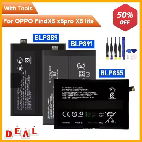 BLP889 BLP891 BLP855 Battery for OPPO FindX5 X5pro X5 Lite Phone Battery+Free Installation Tools