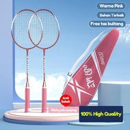 Badminton Racket Contents 2 pcs original Badminton Racket/ Badminton Racket - Pink, Racket + Bag