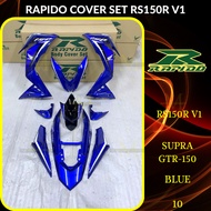 RAPIDO COVER SET RS150R/RS150 V1 SUPRA GTR-150 (10) BLUE (STICKER TANAM/AIRBRUSH) COVERSET