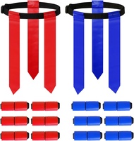 12 Packs Flag Football Set for Adults Youth Flag Football Belts with 36 Flags Adjustable Flag Footba