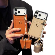 European and American iPhone 17 Air 16E 16 15 Plus 14 13 12 11 Pro Max XS Max Lychee Pattern Card Ba