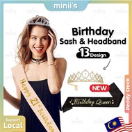 MINIIS PARTY Birthday Queen 18th Birthday 21st Birthday 30th Birthday Sash Birthday Party Supplies a
