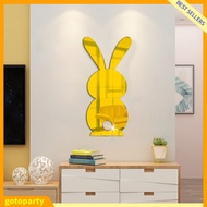 GOTO Decorative Wall Sticker Attractive Solid Color DIY Mirror Rabbit Shape Tile Decals Home Decor