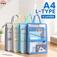A4 Zipper File Bag 4 Layer PVC Semi Transparent Large Capacity Document Storage Beg Buku