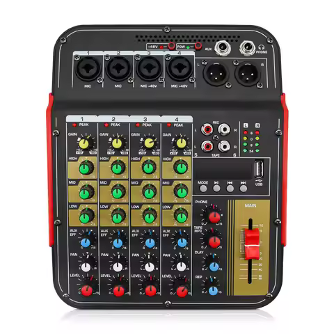 6-Channel Audio Mixer Outdoor Conference Audio USB Bluetooth-compatible Reverb Audio processor Sing