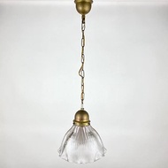一流的古董吊燈|透明羅紋玻璃燈 約20世紀20年代。