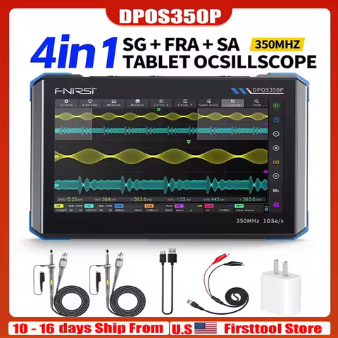 FNIRSI DPOS350P Four In One Plane Oscilloscope 2-Channel 350MHz Signal Generator, Frequency Response