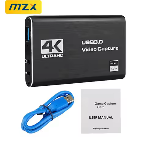 MZX Video Capture Card Box HDMI-Compatible 4K 30Hz 60Hz USB3.0 1080P 30fps 60fps HD Recorder Grabber