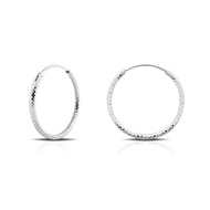 Glitter Hoop Silver Earrings -Glitter Hoop Silver Earrings