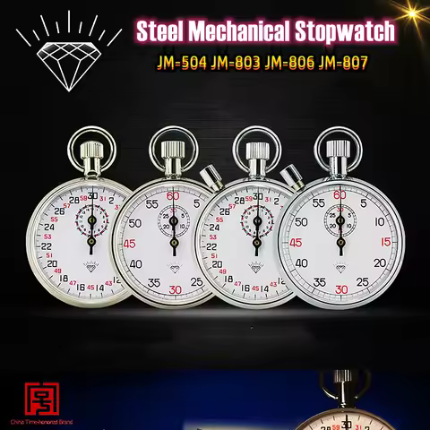 JM-504 JM-803 JM-806 JM-807 Steel Mechanical Stopwatch Track Field Running Competition Stop Watch Me