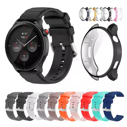 Silicone Strap TPU Protect Case For Amazfit GTR 4 Wristbands Smart Watch Bracelet For Huami Amazfit 