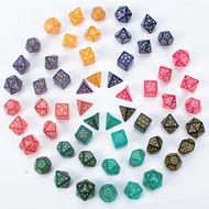 K7IL 7 Pieces Set Star Set Dice Star Elements Multi-faced Dice Set Dungeon Board Game Star Dice